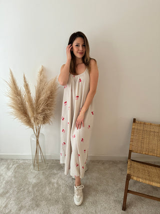 Cherry beige tetra dress