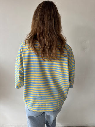Blue yellow striped amour t-shirt