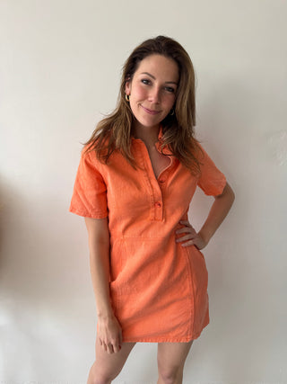 Orange denim summer dress