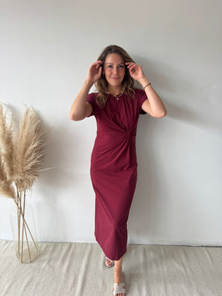 Plum knot t-shirt dress