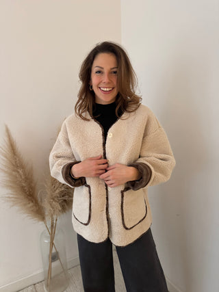 Beige teddy jacket