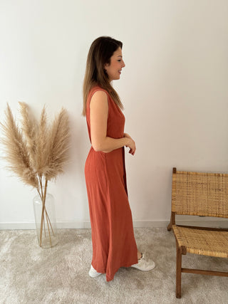 Red classy drape dress