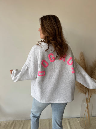 Pink dog mom sweater