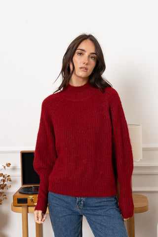 Soft simple burgundy turtleneck knit