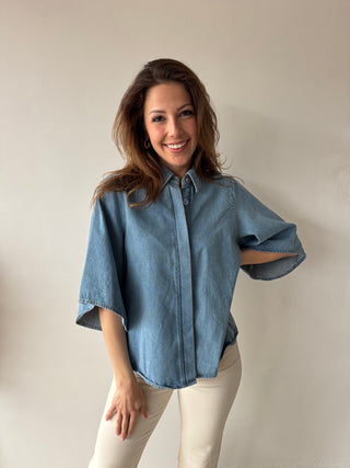 Blue denim top