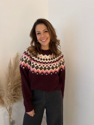 Burgundy cosy winter knit