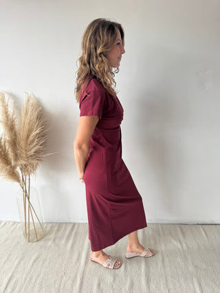 Plum knot t-shirt dress