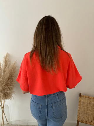 Coral button loose top