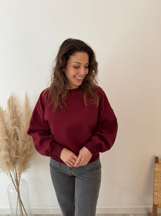 Burgundy happy sweater