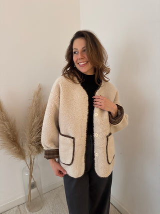 Beige teddy jacket