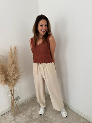 Beige summer pants