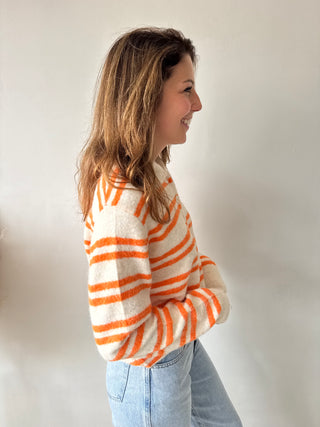 Soft striped orange knit
