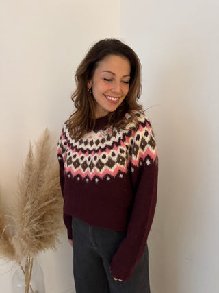 Burgundy cosy winter knit