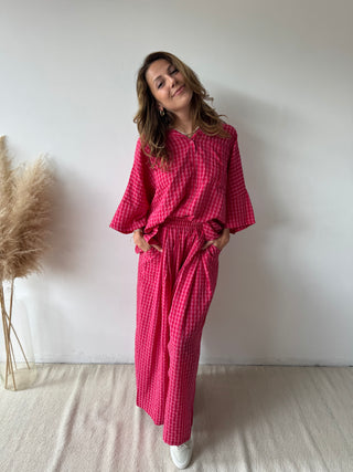 Fuchsia vichy set