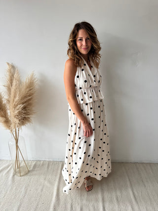 White polka dot set