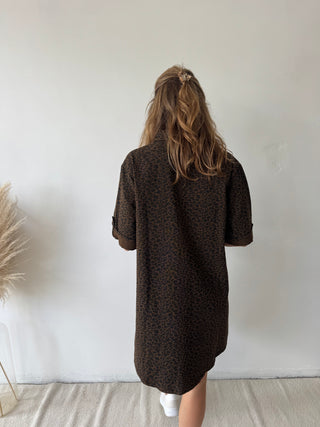 Leopard shirt dress