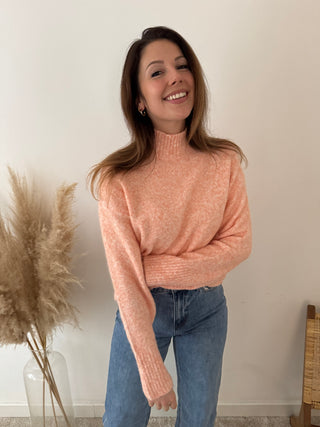 Super soft peach turtleneck knit