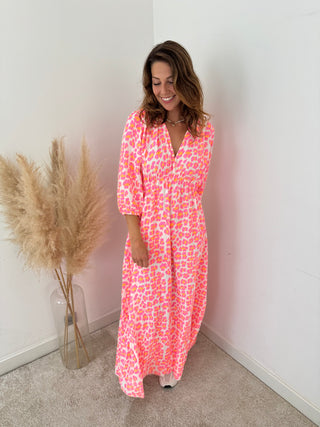 Pink yellow fluo dress