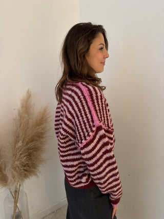Burgundy pink soft knit