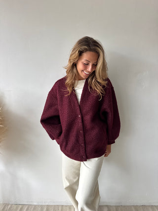 Burgundy teddy vest