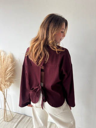 Burgundy knot back longsleeve
