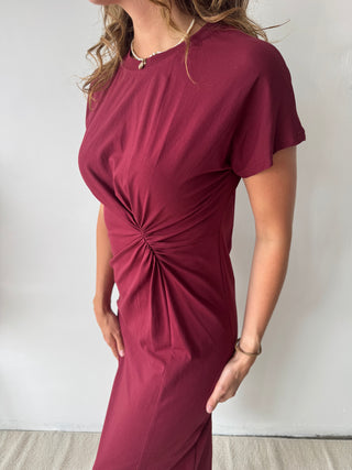 Plum knot t-shirt dress