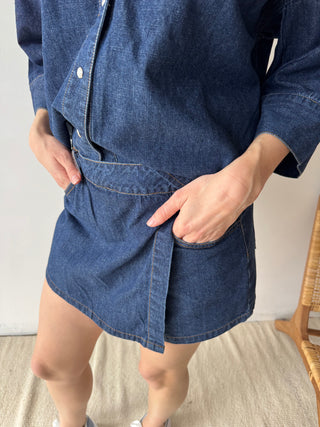 Dark blue denim summer set