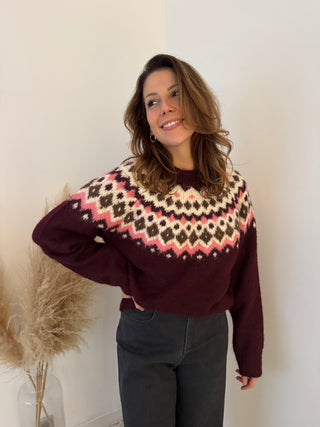 Burgundy cosy winter knit