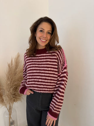 Burgundy pink soft knit