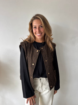 Leopard sleeveless vest