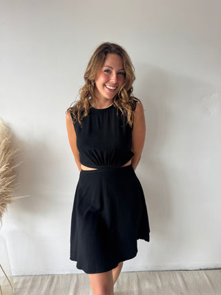 Black cut out dress