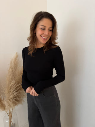 Basic black ribbed top