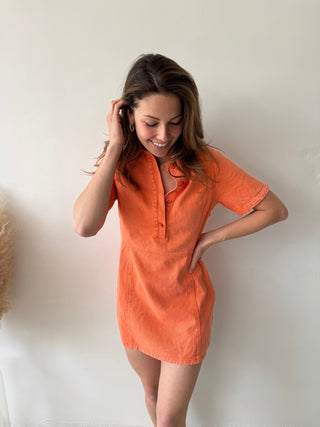 Orange denim summer dress