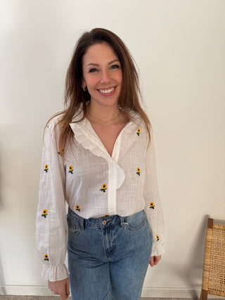 Yellow sunflowers blouse