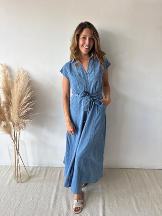Denim maxi dress