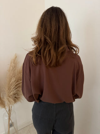 Leopard blouse brown blouse