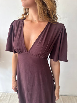 Soft brown maxi dress