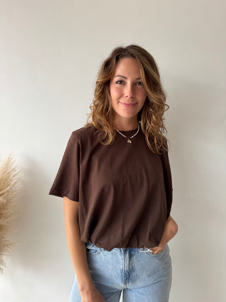 Brown elastic top