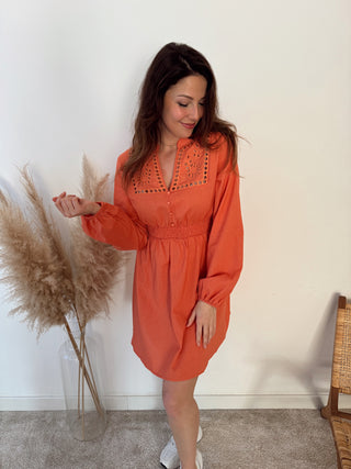 Pretty details orange dress