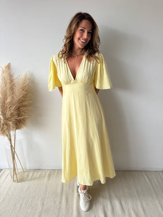 Soft yellow maxi dress