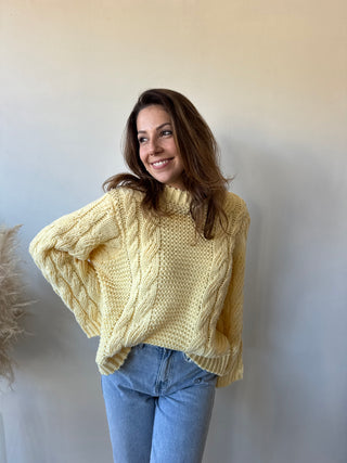 Yellow cable knit