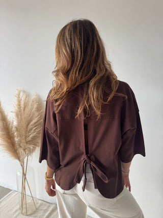 Brown knot back t-shirt