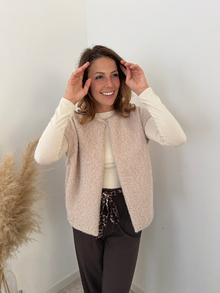 Beige fall gilet