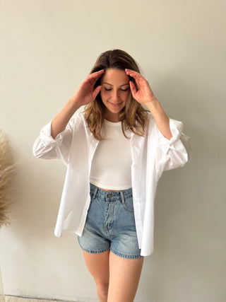 White let me shine shirt