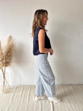 Light blue polka dots pants