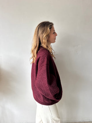 Burgundy teddy vest