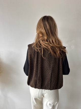 Leopard sleeveless vest