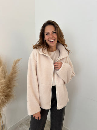 beige teddy vest