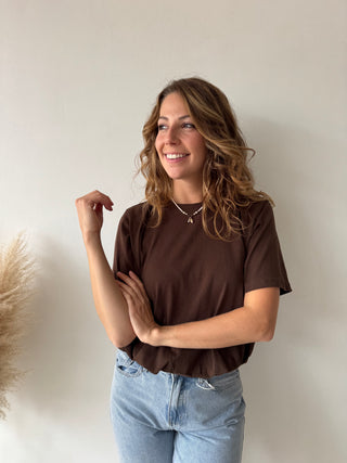 Brown elastic top