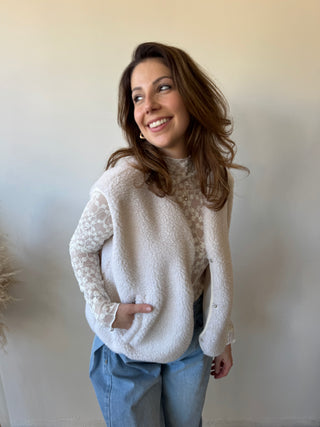 Beige teddy vest